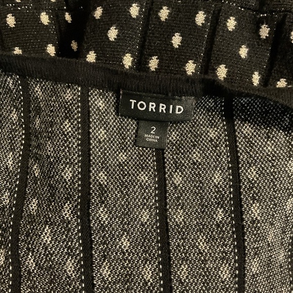 Torrid Polka Dot Knit Sleeveless Fit and Flare Skater Sweater Dress Black White - Picture 11 of 13